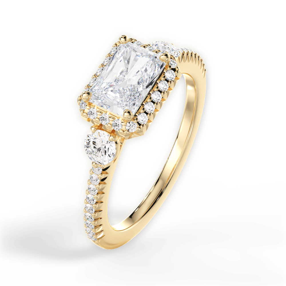 Kara Radiant Cut Lab Grown Diamond 18Kt Yellow Gold Engagement Ring - View 4