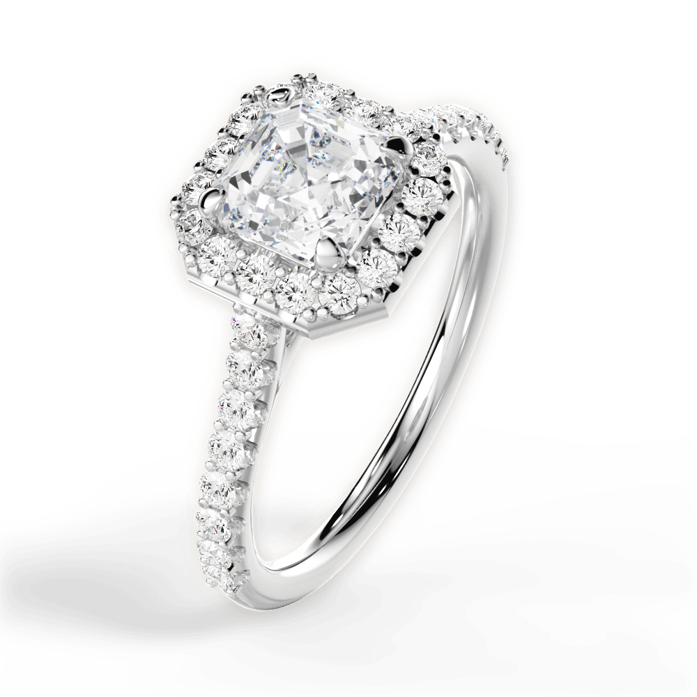 Leah Asscher Cut Lab Grown Diamond 14Kt White Gold Engagement Ring - View 4