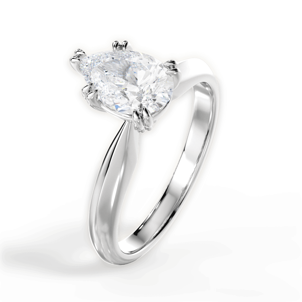 Anastasia Pear Cut Lab Grown Diamond 14Kt White Gold Engagement Ring - View 2