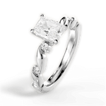 Emma Radiant Cut Lab Grown Diamond Platinum Engagement Ring - View 4
