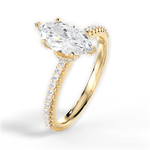 Giselle Marquise Cut Lab Grown Diamond 18Kt Yellow Gold Engagement Ring - View 3
