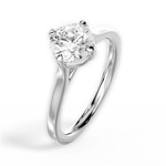 Bernadette Round Cut Lab Grown Diamond 14Kt White Gold Engagement Ring - View 4