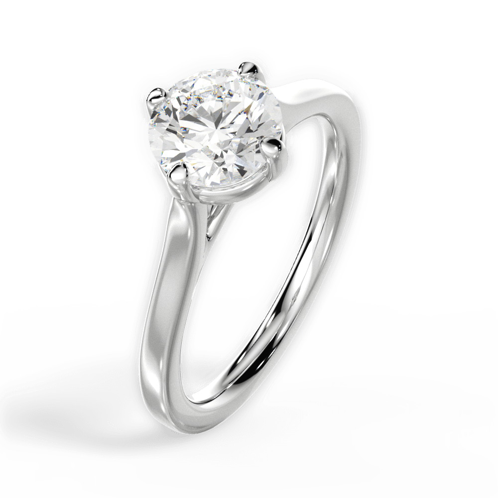 Bernadette Round Cut Lab Grown Diamond 14Kt White Gold Engagement Ring - View 4