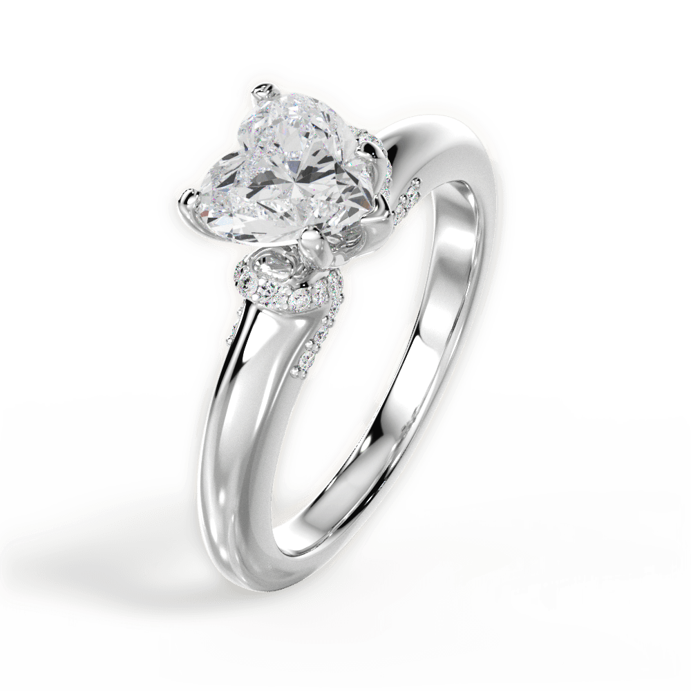 Florence Heart Cut Lab Grown Diamond 14Kt White Gold Engagement Ring - View 2