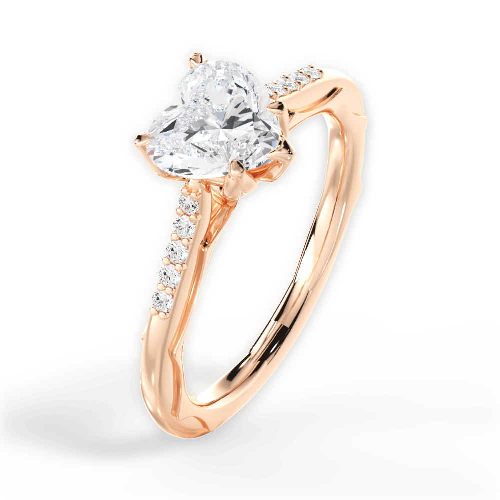 Christina Heart Cut Lab Grown Diamond 18Kt Rose Gold Engagement Ring - View 2