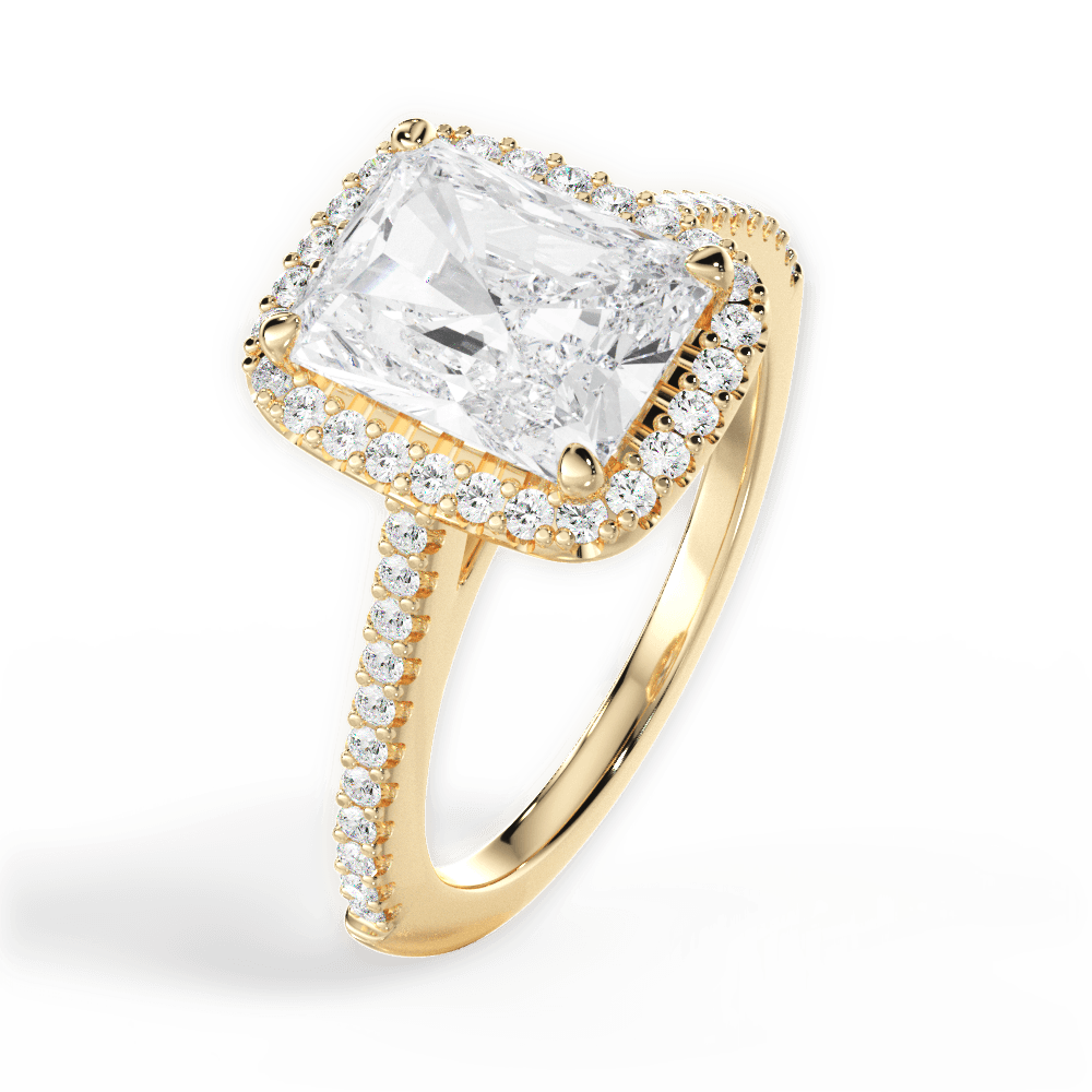 Jeanne Radiant Cut Lab Grown Diamond 18Kt Yellow Gold Engagement Ring - View 4