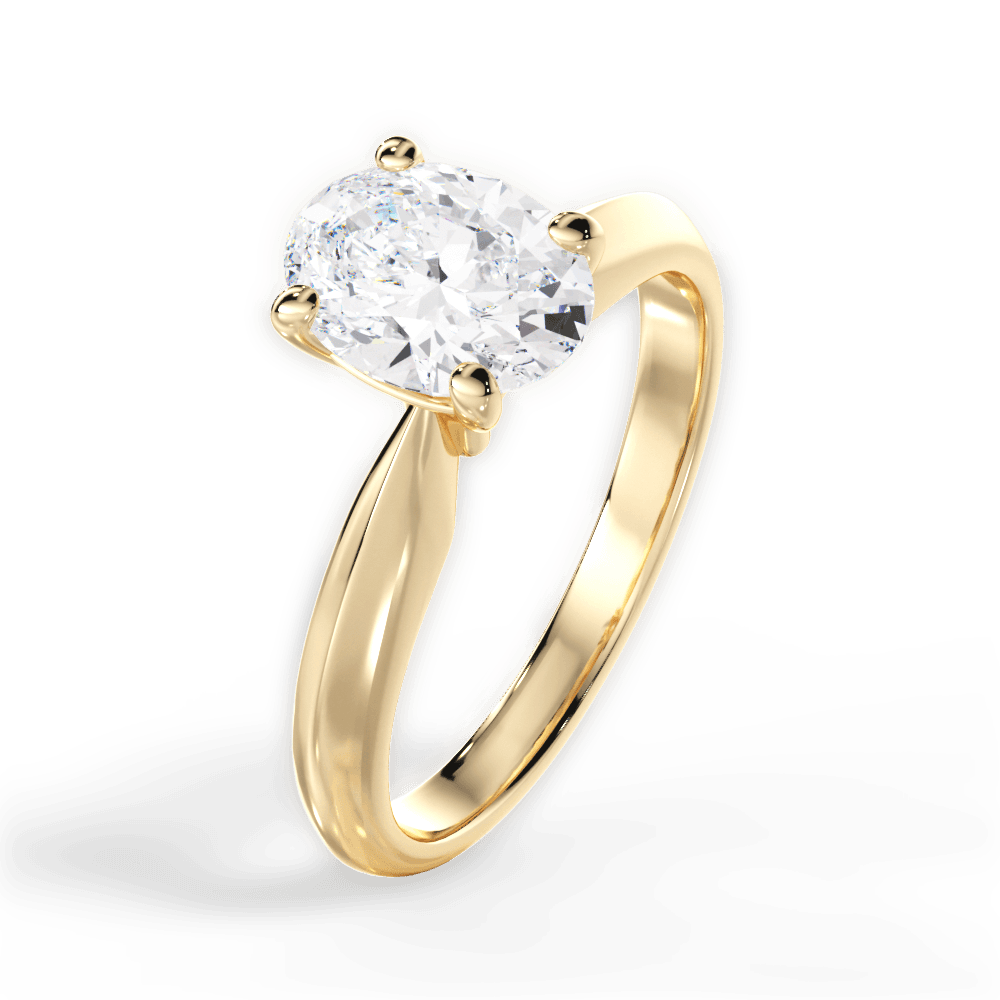Beth Oval Cut Lab Grown Diamond 18Kt Yellow Gold Engagement Ring - View 4
