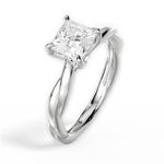 Bianca Princess Cut Lab Grown Diamond 18Kt White Gold Engagement Ring - View 3