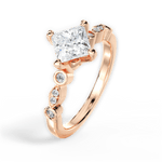 Catherine Princess Cut Lab Grown Diamond 18Kt Rose Gold Engagement Ring - View 3