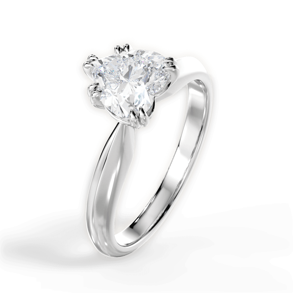 Anastasia Heart Cut Lab Grown Diamond 14Kt White Gold Engagement Ring - View 4