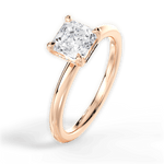 Brenda Asscher Cut Lab Grown Diamond 18Kt Rose Gold Engagement Ring - View 3
