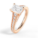 Leslie Radiant Cut Lab Grown Diamond 18Kt Rose Gold Engagement Ring - View 2