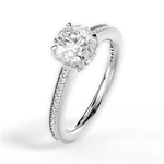 Janet Round Cut Lab Grown Diamond 18Kt White Gold Engagement Ring - View 4