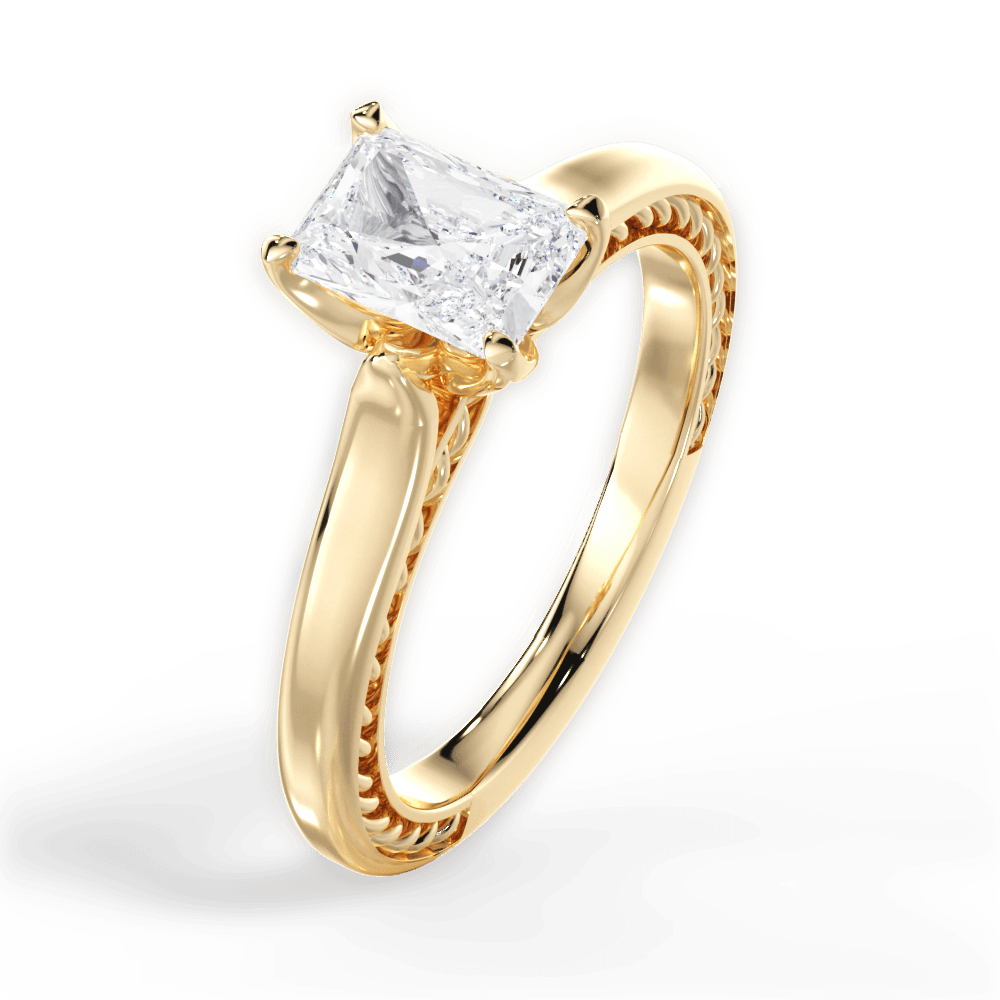 Carrie Radiant Cut Lab Grown Diamond 18Kt Yellow Gold Engagement Ring - View 4