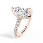 Laura Marquise Cut Lab Grown Diamond 18Kt Rose Gold Engagement Ring - View 4