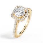 Jeanne Round Cut Lab Grown Diamond 18Kt Yellow Gold Engagement Ring - View 4
