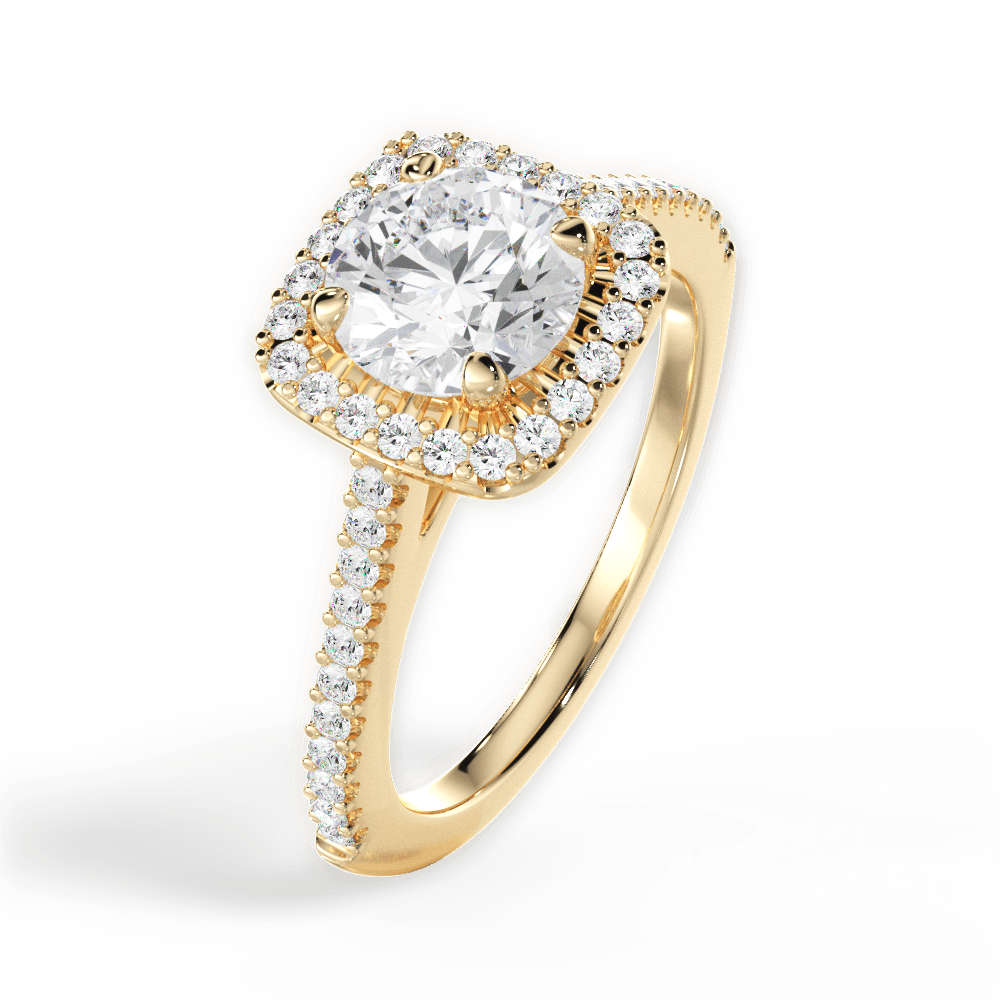Jeanne Round Cut Lab Grown Diamond 18Kt Yellow Gold Engagement Ring - View 4
