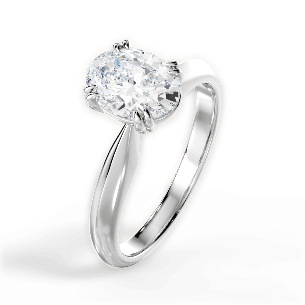 Anastasia Oval Cut Lab Grown Diamond 18Kt White Gold Engagement Ring - View 4