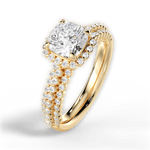 Jocelyn Cushion Cut Lab Grown Diamond 18Kt Yellow Gold Engagement Ring - View 3