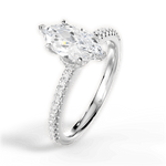 Giselle Marquise Cut Lab Grown Diamond 18Kt White Gold Engagement Ring - View 3