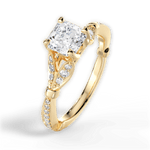 Geraldine Asscher Cut Lab Grown Diamond 18Kt Yellow Gold Engagement Ring - View 2