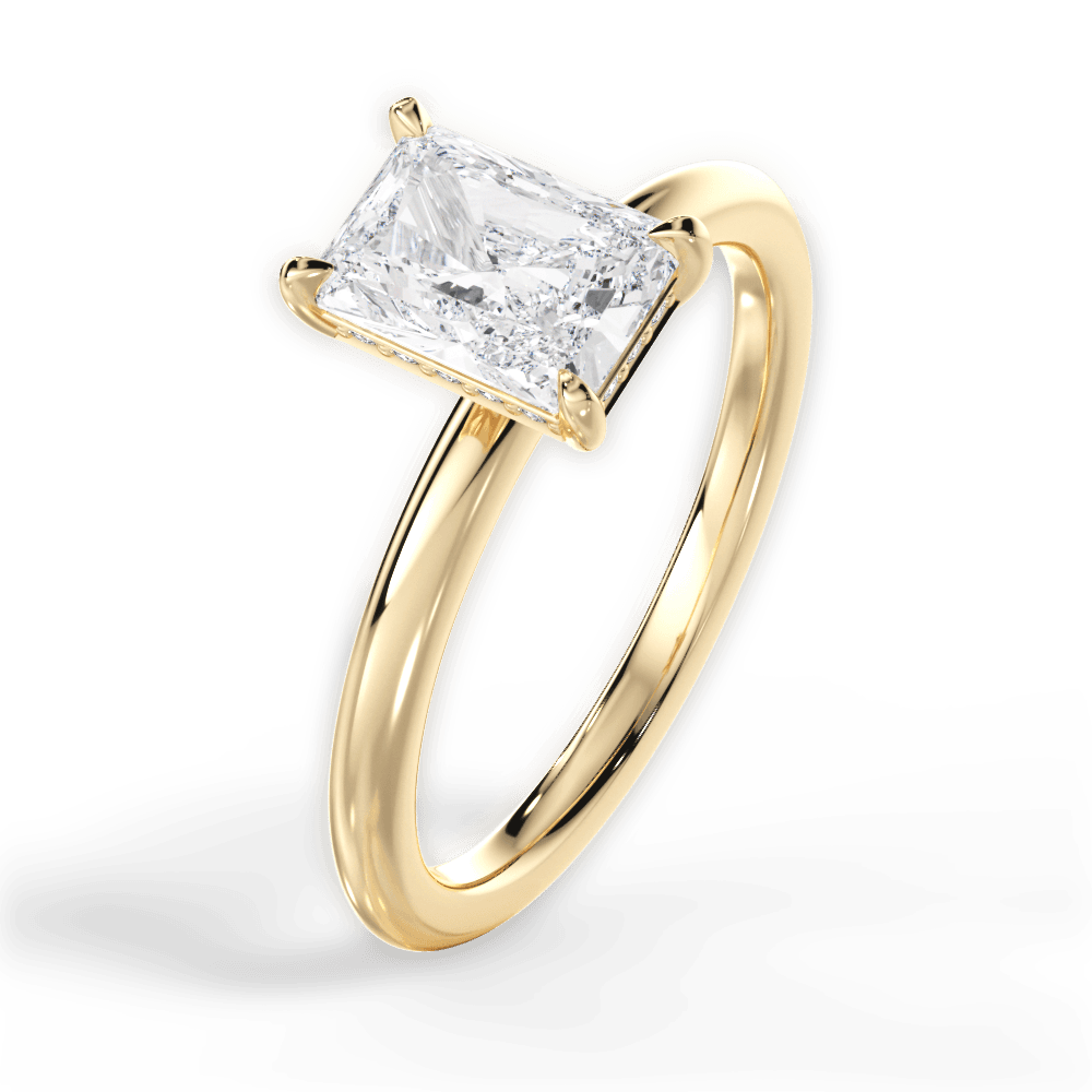 Brenda Radiant Cut Lab Grown Diamond 18Kt Yellow Gold Engagement Ring - View 3