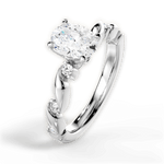 Emma Oval Cut Lab Grown Diamond 18Kt White Gold Engagement Ring - View 4