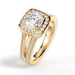 Mackenzie Round Cut Lab Grown Diamond 18Kt Yellow Gold Engagement Ring - View 4