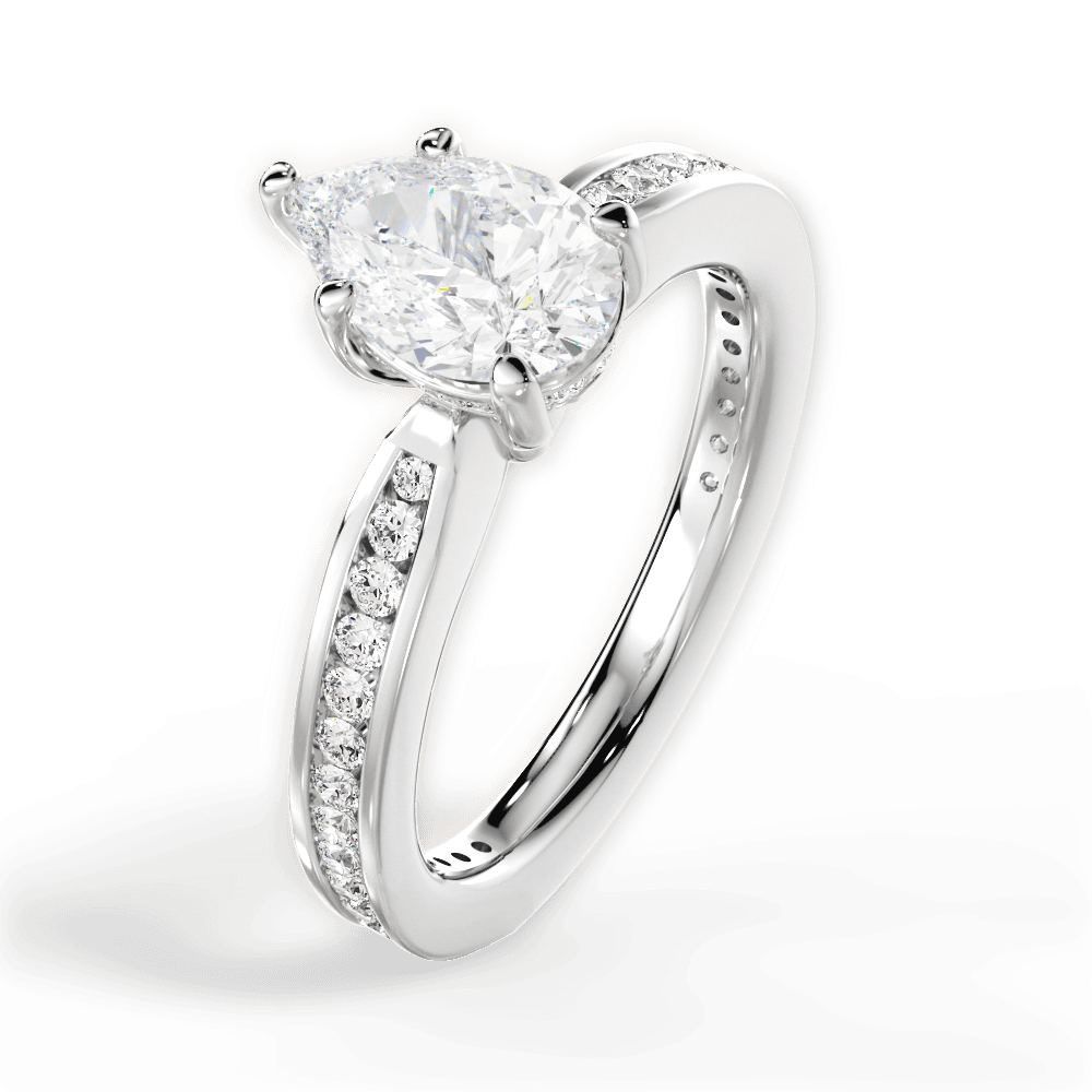 Katelyn Pear Cut Lab Grown Diamond 14Kt White Gold Engagement Ring - View 2