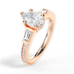 Katie Pear Cut Lab Grown Diamond 18Kt Rose Gold Engagement Ring - View 3