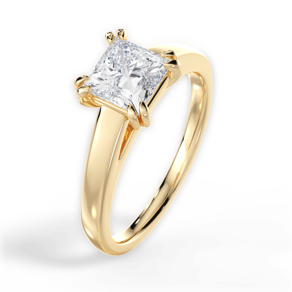Courtney Princess Cut Lab Grown Diamond 18Kt Yellow Gold Engagement Ring - View 4