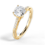 Christina Cushion Cut Lab Grown Diamond 18Kt Yellow Gold Engagement Ring - View 4