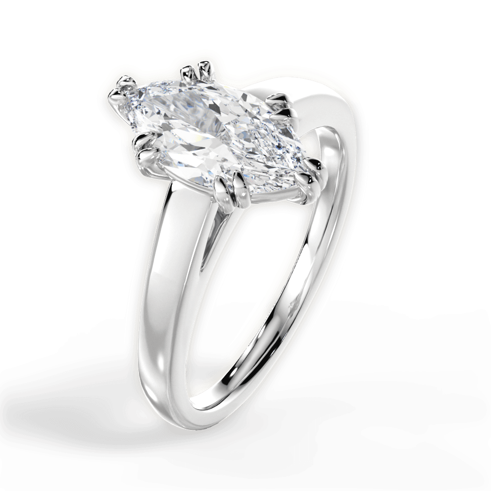 Anna Marquise Cut Lab Grown Diamond Platinum Engagement Ring - View 4