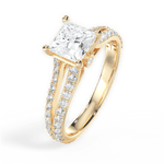 Kendra Princess Cut Lab Grown Diamond 18Kt Yellow Gold Engagement Ring - View 3