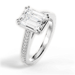 Denise Emerald Cut Lab Grown Diamond 14Kt White Gold Engagement Ring - View 2