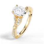 Geraldine Oval Cut Lab Grown Diamond 18Kt Yellow Gold Engagement Ring - View 3