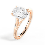 Anita Oval Cut Lab Grown Diamond 18Kt Rose Gold Engagement Ring - View 2