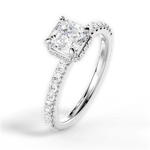 Isabella Asscher Cut Lab Grown Diamond Platinum Engagement Ring - View 3