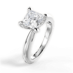 Elaine Princess Cut Lab Grown Diamond 14Kt White Gold Engagement Ring - View 3