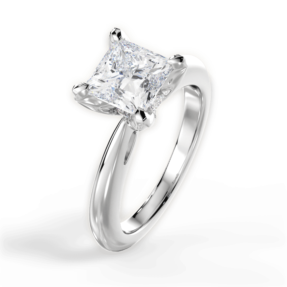 Elaine Princess Cut Lab Grown Diamond Platinum Engagement Ring - View 3