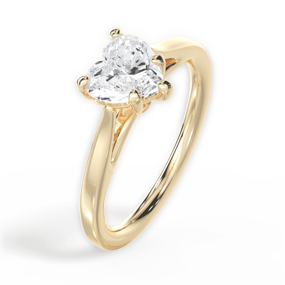 Angie Heart Cut Lab Grown Diamond 18Kt Yellow Gold Engagement Ring - View 4