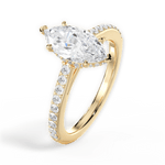 Joan Marquise Cut Lab Grown Diamond 18Kt Yellow Gold Engagement Ring - View 4