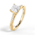 Christina Princess Cut Lab Grown Diamond 18Kt Yellow Gold Engagement Ring - View 4