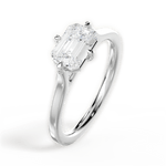 Bernadette Emerald Cut Lab Grown Diamond 14Kt White Gold Engagement Ring - View 4