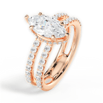 Christie Marquise Cut Lab Grown Diamond 18Kt Rose Gold Engagement Ring - View 2