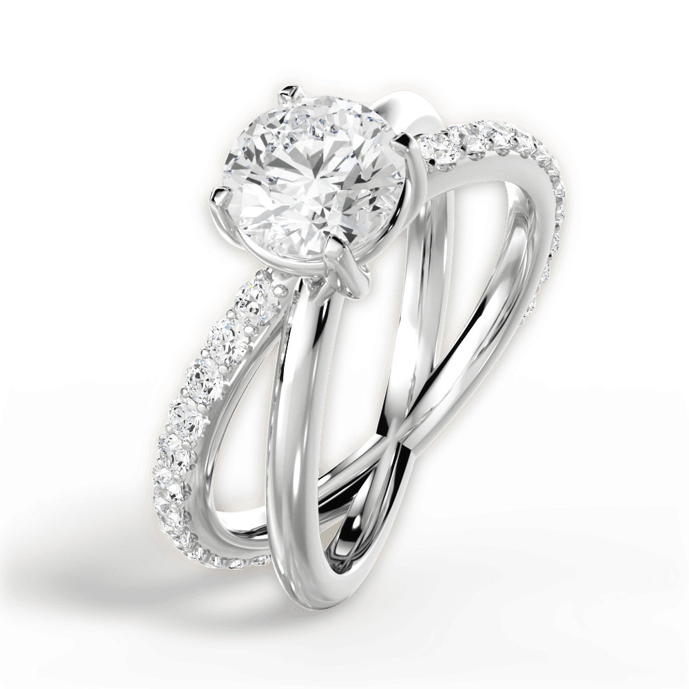 Jennifer Round Cut Lab Grown Diamond 14Kt White Gold Engagement Ring - View 2