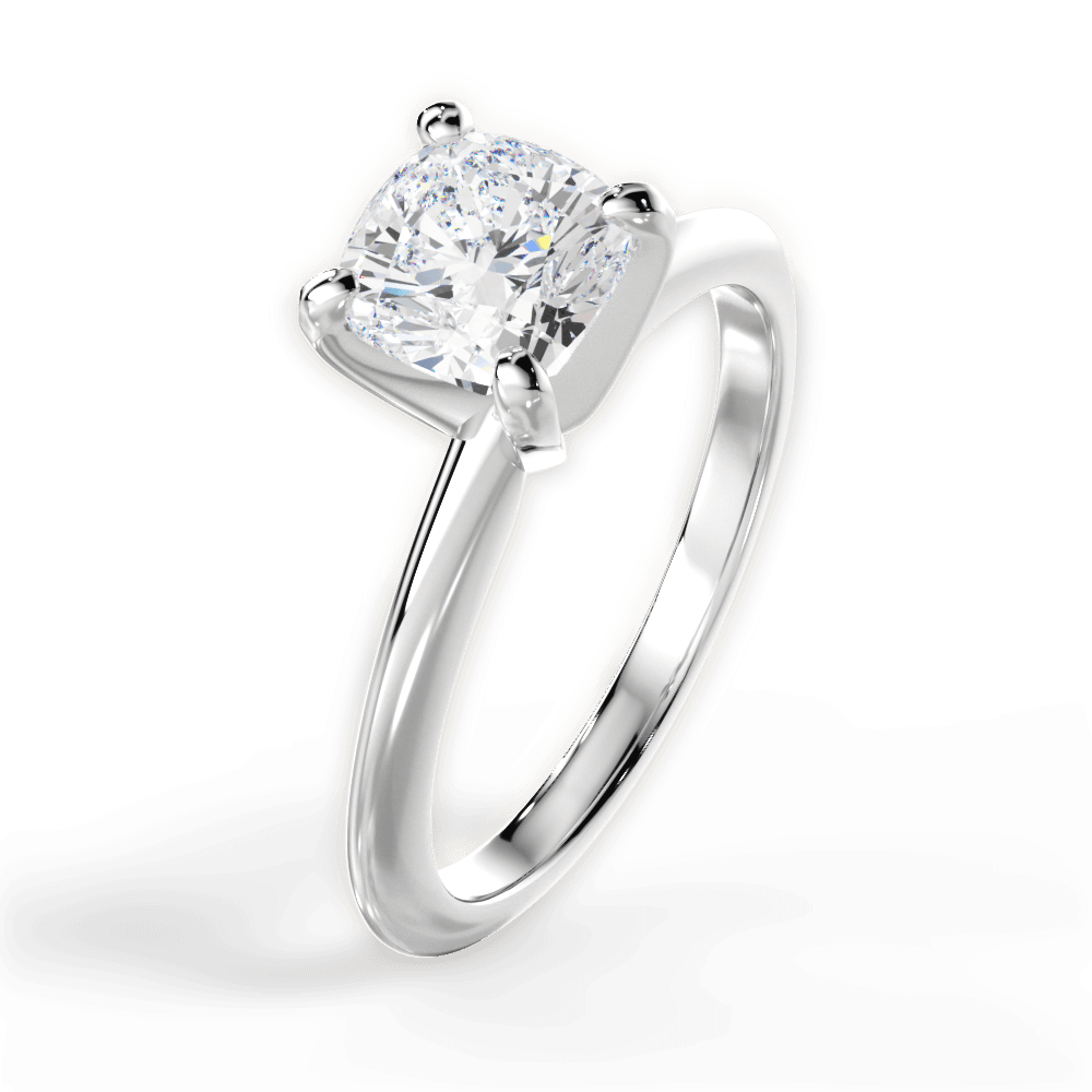 Alicia Cushion Cut Lab Grown Diamond Platinum Engagement Ring - View 4