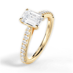 Frances Emerald Cut Lab Grown Diamond 18Kt Yellow Gold Engagement Ring - View 2