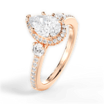 Julia Pear Cut Lab Grown Diamond 18Kt Rose Gold Engagement Ring - View 2