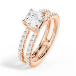 Christie Asscher Cut Lab Grown Diamond 18Kt Rose Gold Engagement Ring - View 3